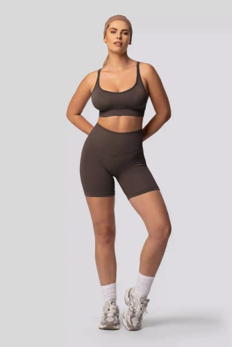 Spaio PUSH-UP PRO spodenki modelujące bezszwowe fitness szorty chocolate