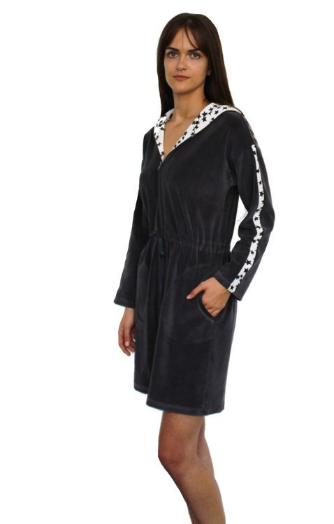 438 Marisol Szlafrok damski - grafitowy