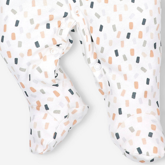 ABN-5326 Pajacyk z bawełny organicznej Nini kremowy 