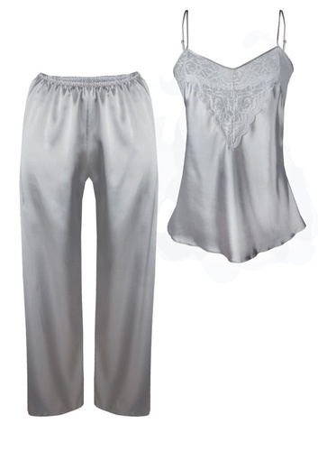 Avery Komplet Damski Piżama DKaren - srebrny 