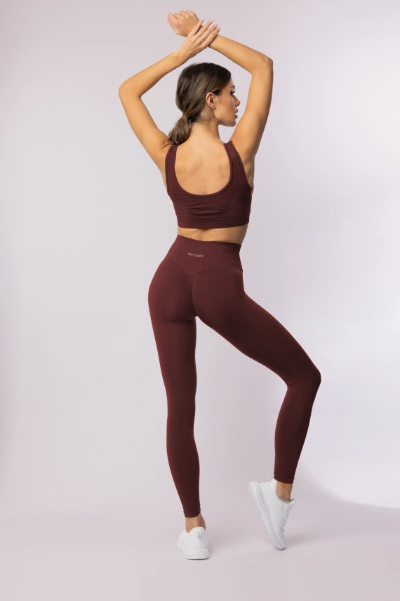 Legginsy damskie SPAIO Flex Innergy 2.0 burgund– seamless, wsparcie regeneracji