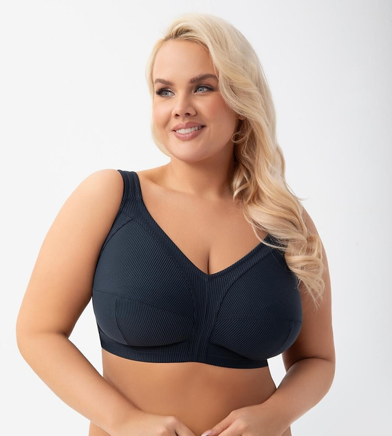 Biustonosz soft bez fiszbin K 973 Nela Gorsenia granatowy– wygodny biustonosz dla pełnego biustu