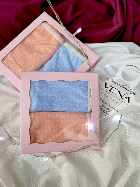 VF-2 Figi damskie z wysokim stanem 2-pak Vena niebieski/łososiowy