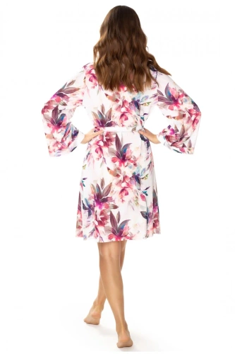 86663 Larisa Szlafrok peniuar Mewa druk w kwiaty