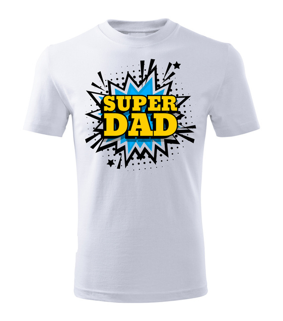 SKU M24 "Super dad" Koszulka męska Moocha biały