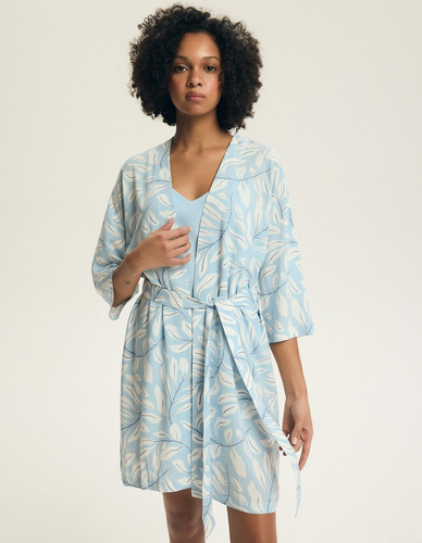 Szlafrok damski 44483 Estes 100% wiskoza 3/4 lekki- pale blue