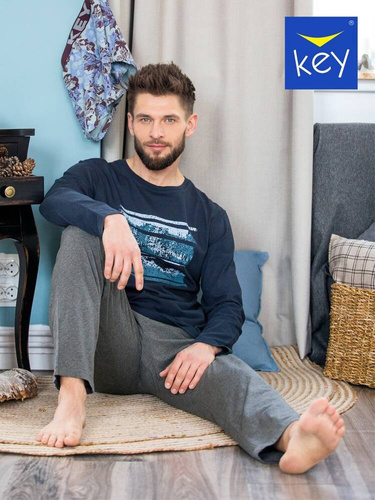 MNS 862 Piżama Męska Key grafitowy