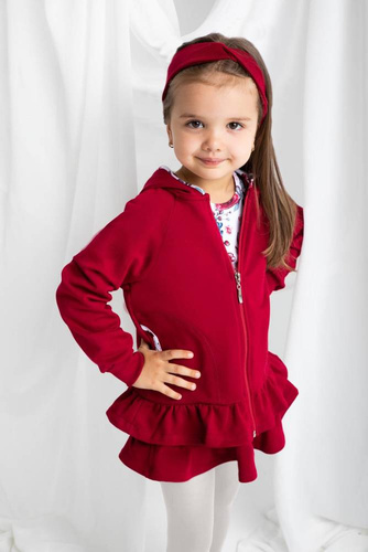 180275 Bluza dresowa rozpinana z kapturem "Kate" Nicol - bordo