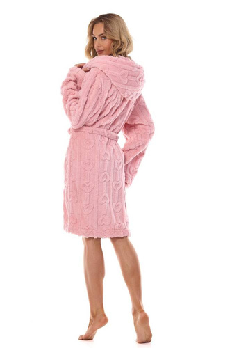 2403 Carina Szlafrok damski L&L różowy pudrowy	