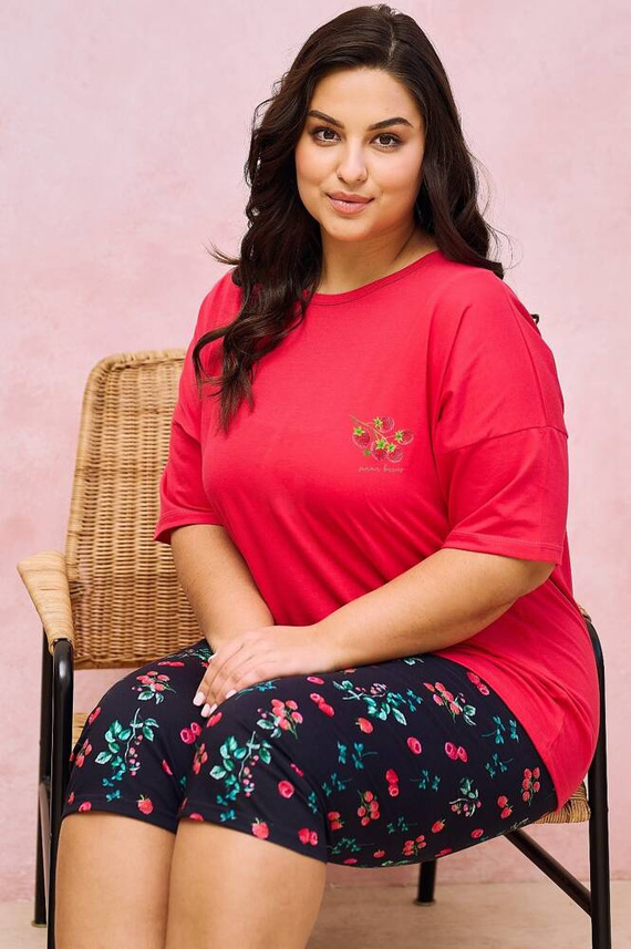 3168 Dora   Piżama damska Taro malinowy