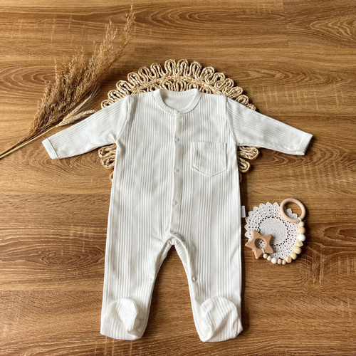 PAAB003 EkoBaby Pajacyk niemowlęcy Mamatti - ecru