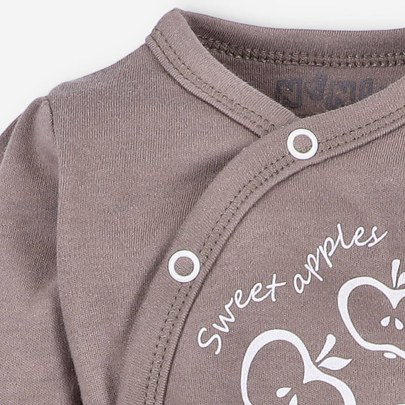 ABN-5293/CZE Happy Apples Body kopertowe z bawełny organicznej Nini brązowy