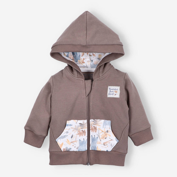 Skarby Jesieni Bluza dresowa z kapturem z bawełny organicznej Nini brązowy