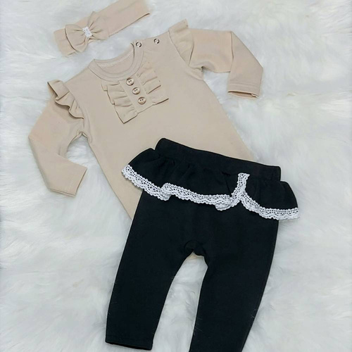 Renia Body z długim rękawem Bambarillo beżowy