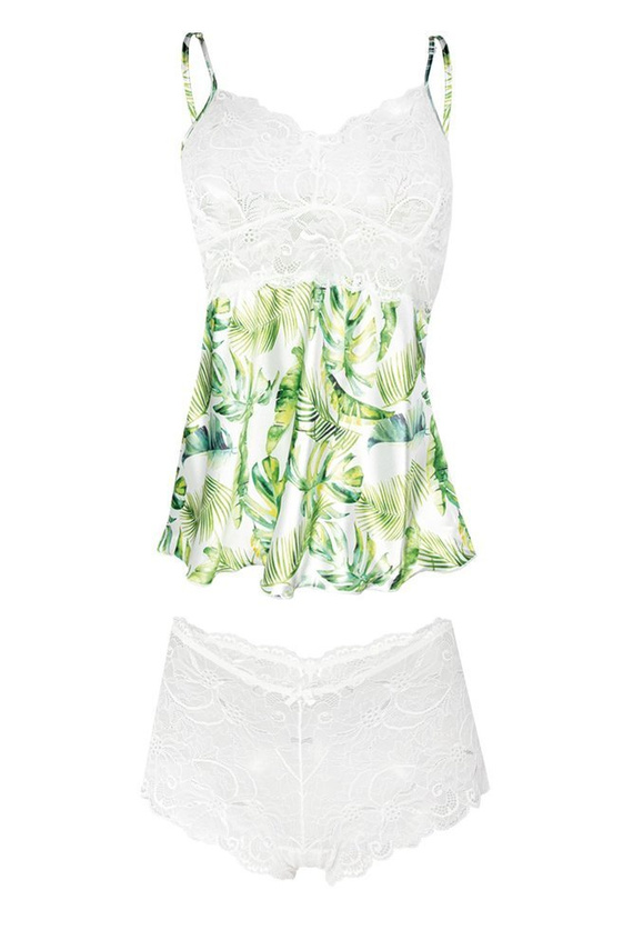 Flowers Komplet piżama damska DKaren DK-KA 004 ecru