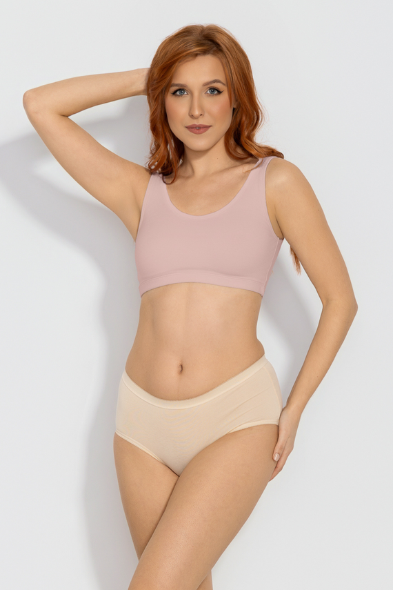 Bawełniany top Zoya Mitex bez fiszbin komfortowy bustier różowy