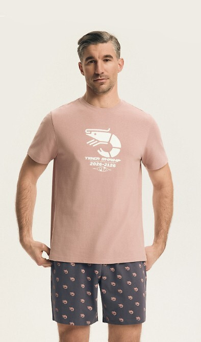 Piżama męska 44520 Brad Henderson 100% bawełna krótki rękaw- mauve