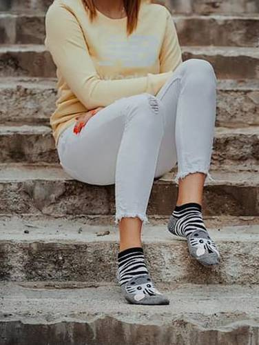 1719 Stopki Damskie/Męskie  Intenso 077 szary melanż