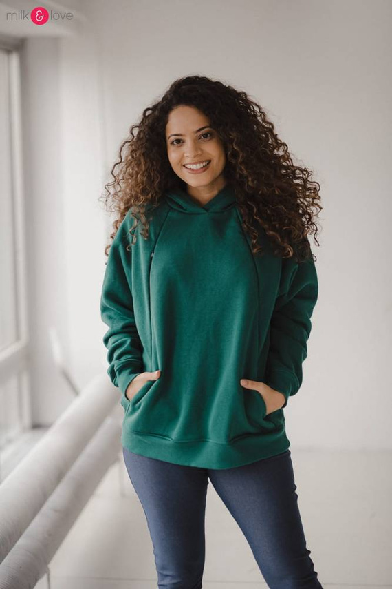 Motherhood bluza do karmienia Milk&Love oversize butelkowa zieleń