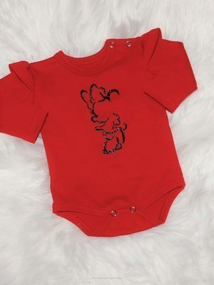 Mini Body z długim rękawem Bambarillo czerwony