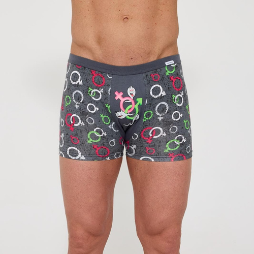 280/256 Swimmer Bokserki męskie Cornette Tattoo – bawełna z elastanem, kolorowy zabawny wzór, guma w tunelu, pakowane w pudełko