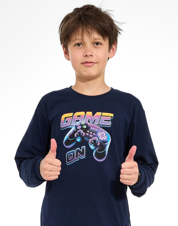 Cornette Young Boy Gamepad Piżama Chłopięca 100% Bawełna Granatowa
