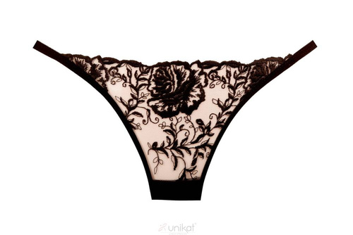 Saksia stringi damskie Unikat czarny-beż 