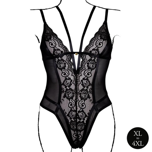 Body AMR006 Amour Le Désir Koronkowe Body Plus Size XL-4XL Czarne