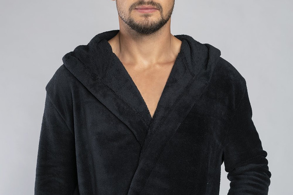 Mimas Szlafrok męski z kapturem Italian Fashion- szary 