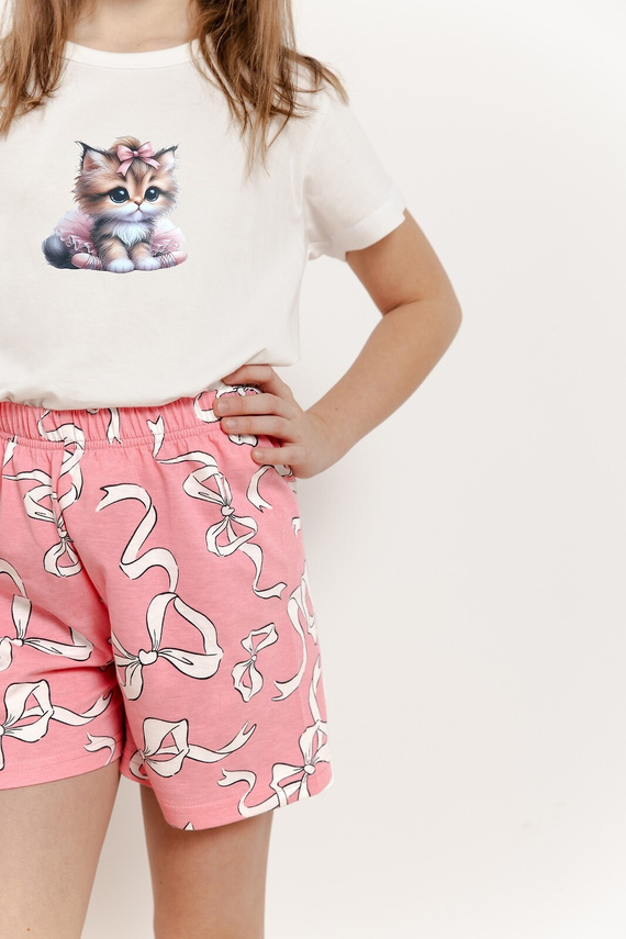 3381, 3382 Nelly Piżama dla dziewczynki Taro kremowy