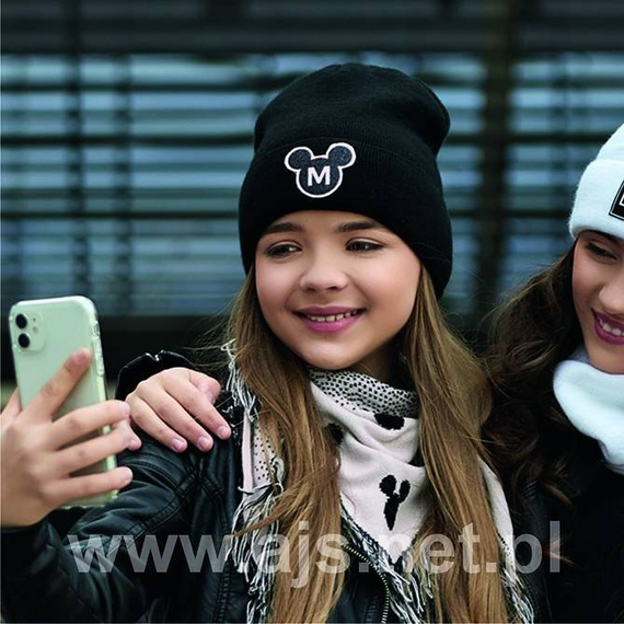 44-504 Zestaw dziewczęcy Czapka+ chustka AJS mix-kolor