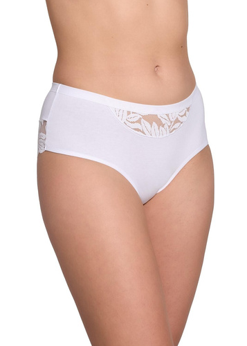 Figi damskie 215 Gabidar bawełna koronka pełne-białe