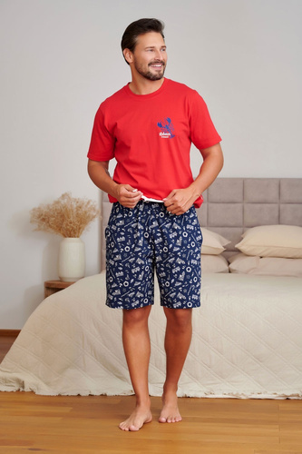 Piżama Męska Doctor Nap 7553 Sunny Coast Bawełniana Krótkie Spodenki
