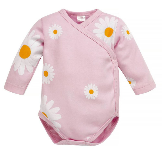 Daisy kopertowe body z długim rękawem Pinokio - różowy