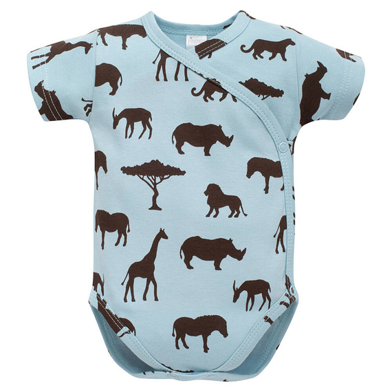 Safari Kopertowe body z krótkim rękawem Pinokio - afryka niebieski