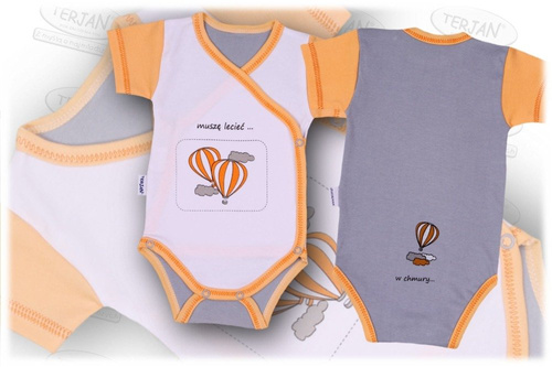 Body kopertowe krótki rękaw "BALONIK" różowy Terjan