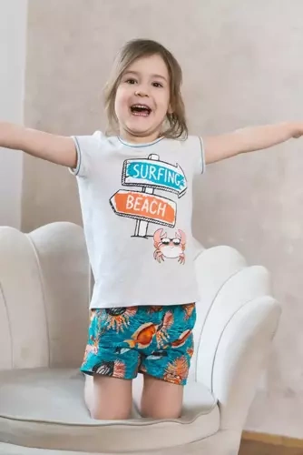 Oceania Piżama dziewczęca Italian Fashion - melanż/druk