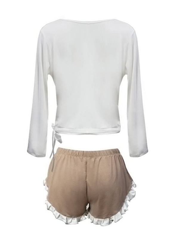 Ronnie Komplet Piżama Damska DKaren - Cappucino 