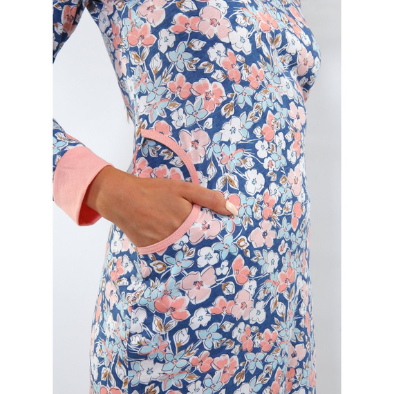 Awa Long Koszula nocna Sesto Senso morela kwiaty