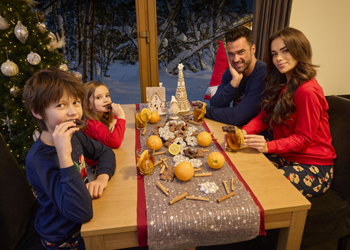 115/290 Teddy 2 Piżama męska Cornette – świąteczna, granatowa, bawełna, długi rękaw