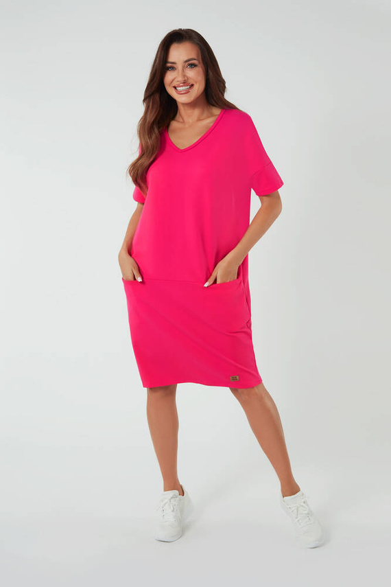 Stella tunika damska krótki rękaw Italian Fashion - fuksja 