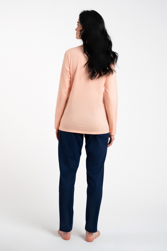 Arietta Piżama Damska długi rękaw i spodnie Italian Fashion - łosoś