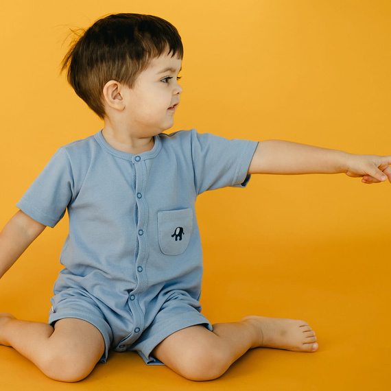 Elephant Rampers niemowlęcy Eevi - niebieski