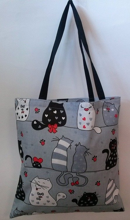 Kwiatki wzór serwetki torba bawełniana na zakupy szary