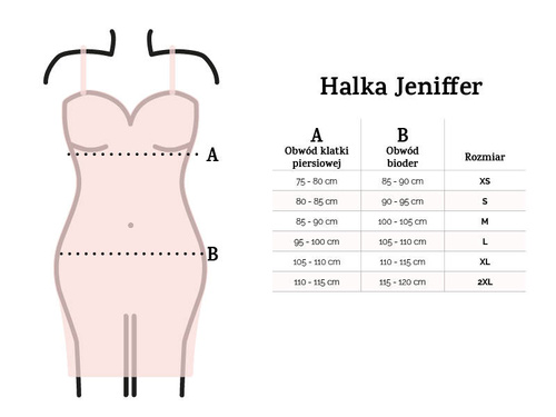 Jeniffer Halka nocna damska DKaren - czarna