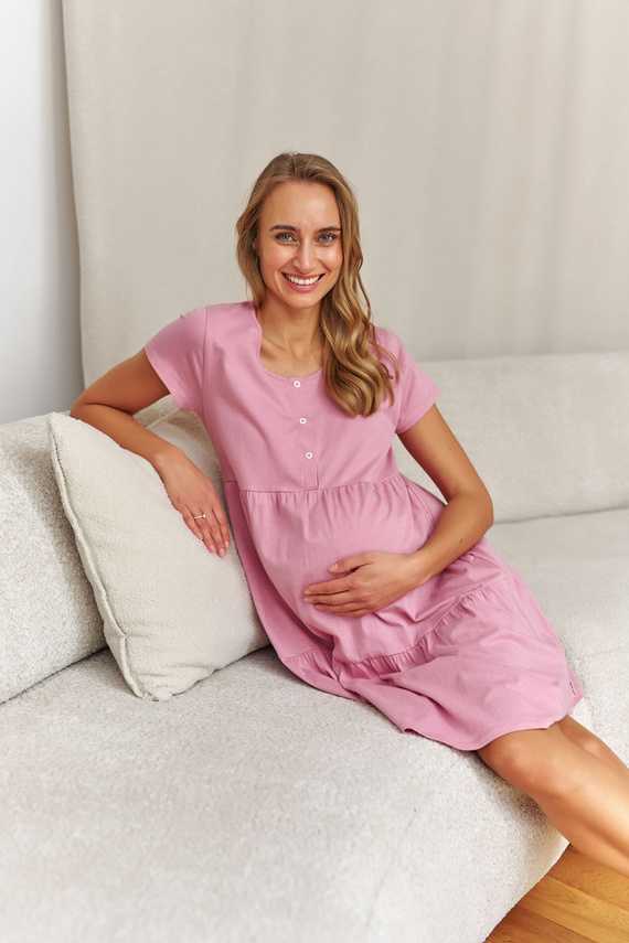 Doctor Nap 7462 koszula nocna bawełna ciążowa do karmienia-blush rose