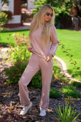 Antao komplet dresowy damski Mirale, bawełna z elastanem, polska produkcja - różowy