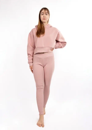 DK-K-B13 Dresowy komplet damski Dkaren - pudrowy róż 