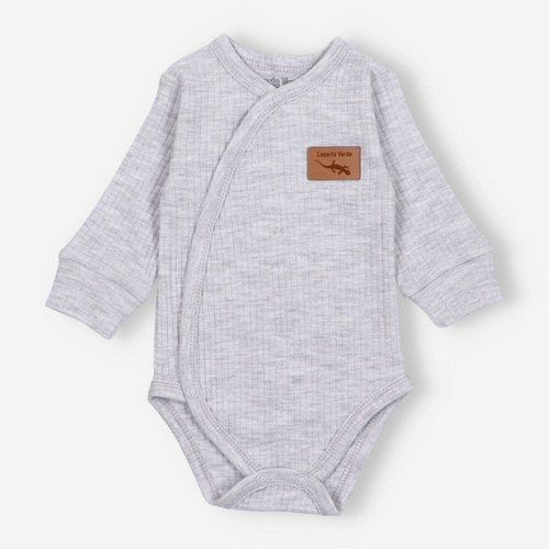 KAR-0003 Body kopertowe z dzianiny prążkowej Lagarto Verde - szary