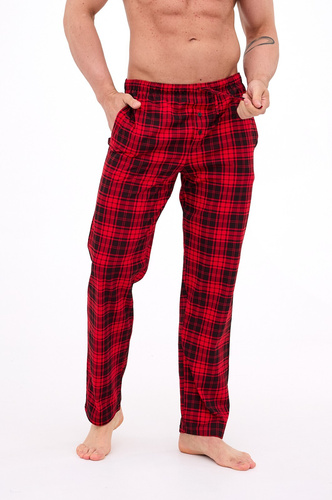 691/60 Spodnie piżamowe męskie Cornette  – długie, w kratkę, bawełna